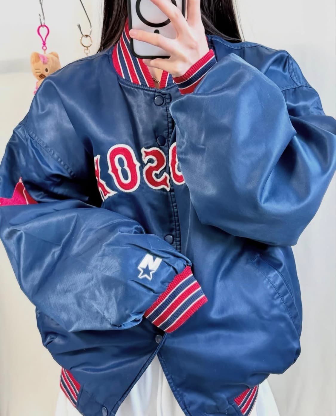 레드삭스 빈티지 바시티 상품이미지3