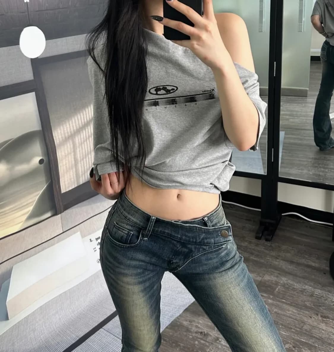 카시코 로우라이즈 데님팬츠 상품이미지4