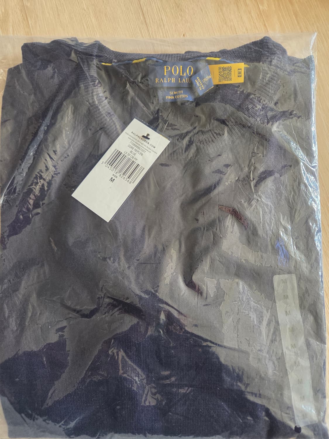 (새상품)폴로 랄프로렌 슬림핏 코튼 스웨터 네이비 M 상품이미지5