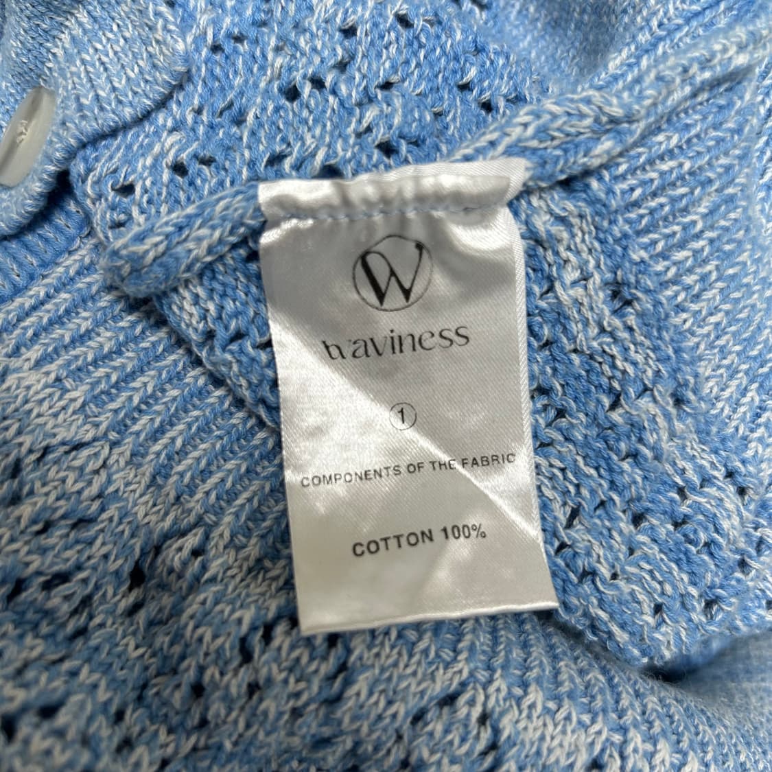 (1) 웨이비니스 23ss 스카시 하프 카라 니트 가디건 상품이미지6