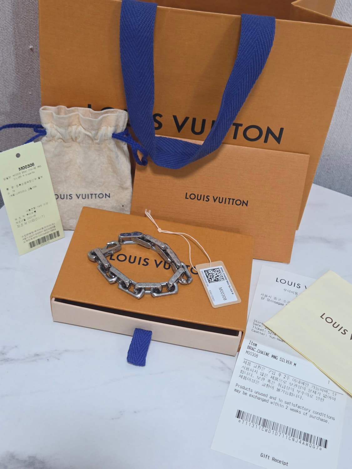 [새상품급] 루이비통 버질아블로 모노그램 팔찌 M Size 상품이미지1