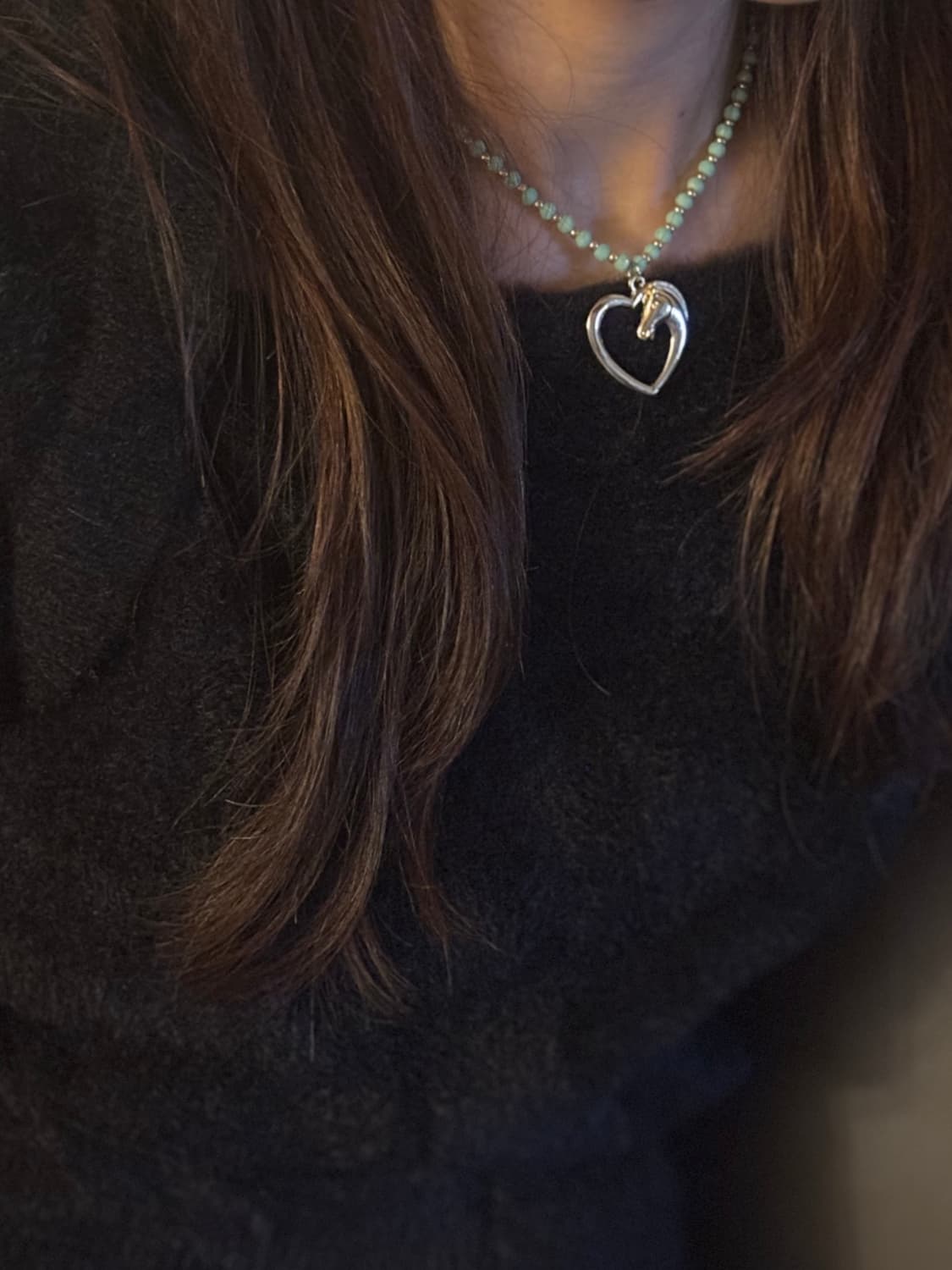 [핸드메이드] 말 비즈목걸이 상품이미지1