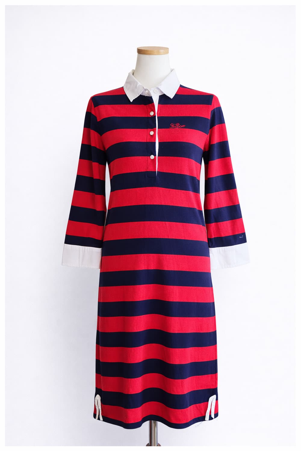 Y2K 타미힐피거클래식Tommy Hilfiger배색스트라이프 카라 원피스 상품이미지5