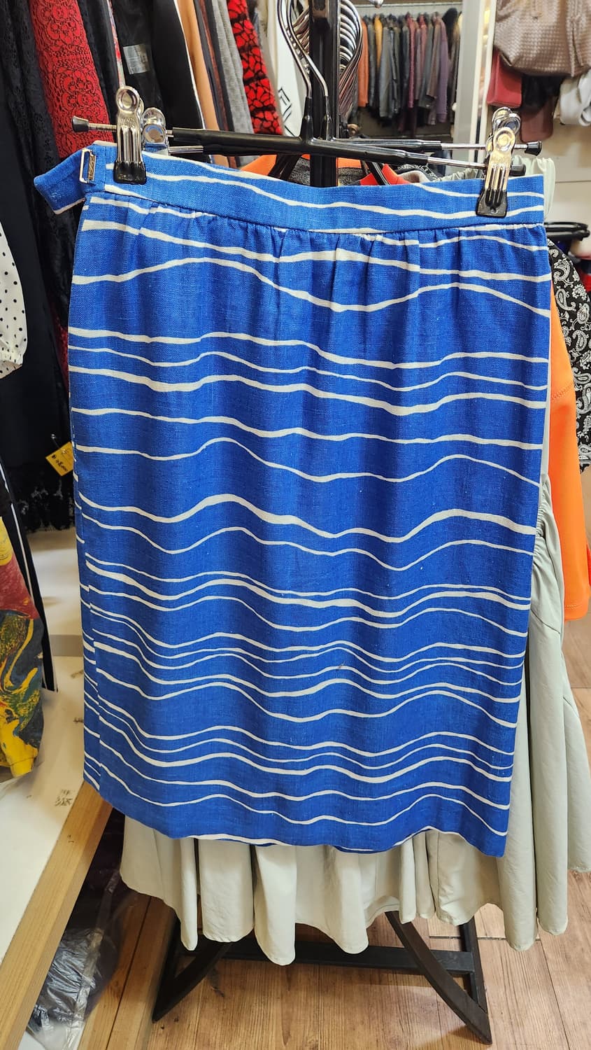 입생로랑 블루 스트라이프 스커트 일본판 빈티지 상품이미지2