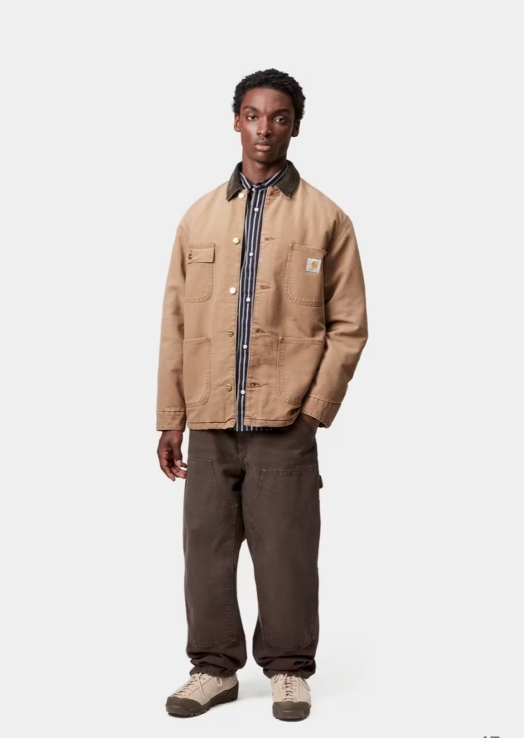 칼하트윕 디어본 초어 코트 해밀턴 브라운 토바코 스톤 캔버스  M 상품이미지5