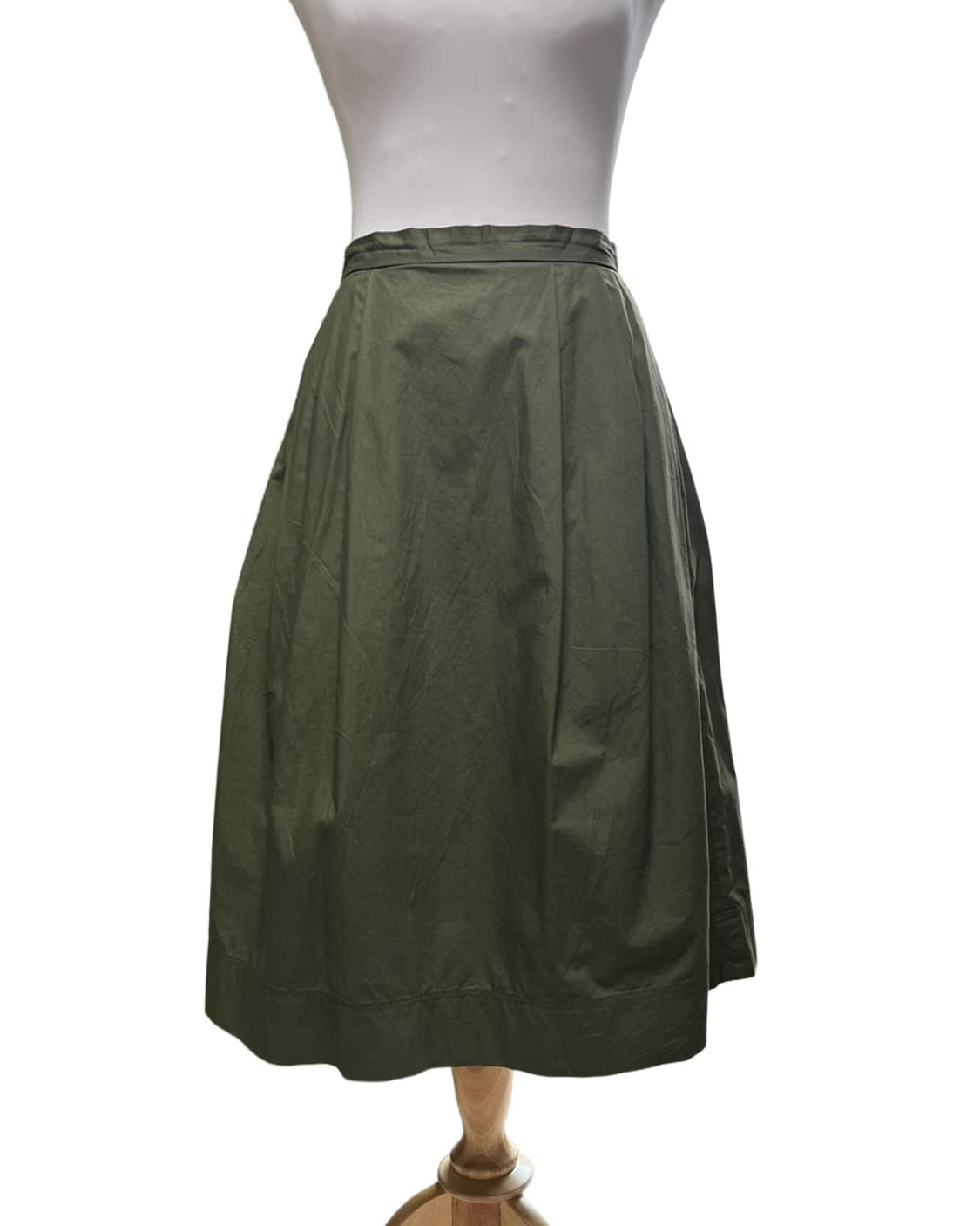 Khaki pin tuck skirt 상품이미지5