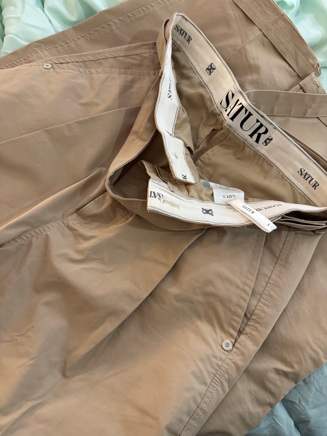 SATUR 새터 핀턱 와이드 치노 팬츠 S 상품이미지2