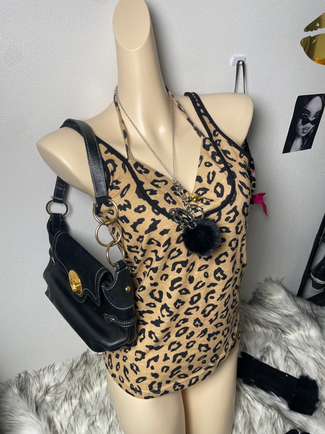 빈티지 호피 홀터넥 슬리브리스 상품이미지5