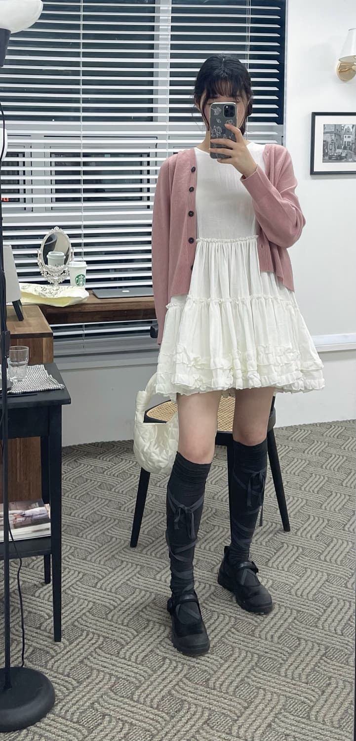 슬리브리스 캉캉 미니 원피스 상품이미지2