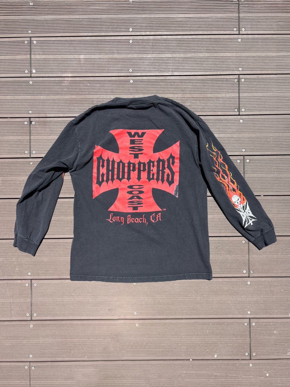 00s west coast choppers 스컬 플레임 롱슬리브 상품이미지4