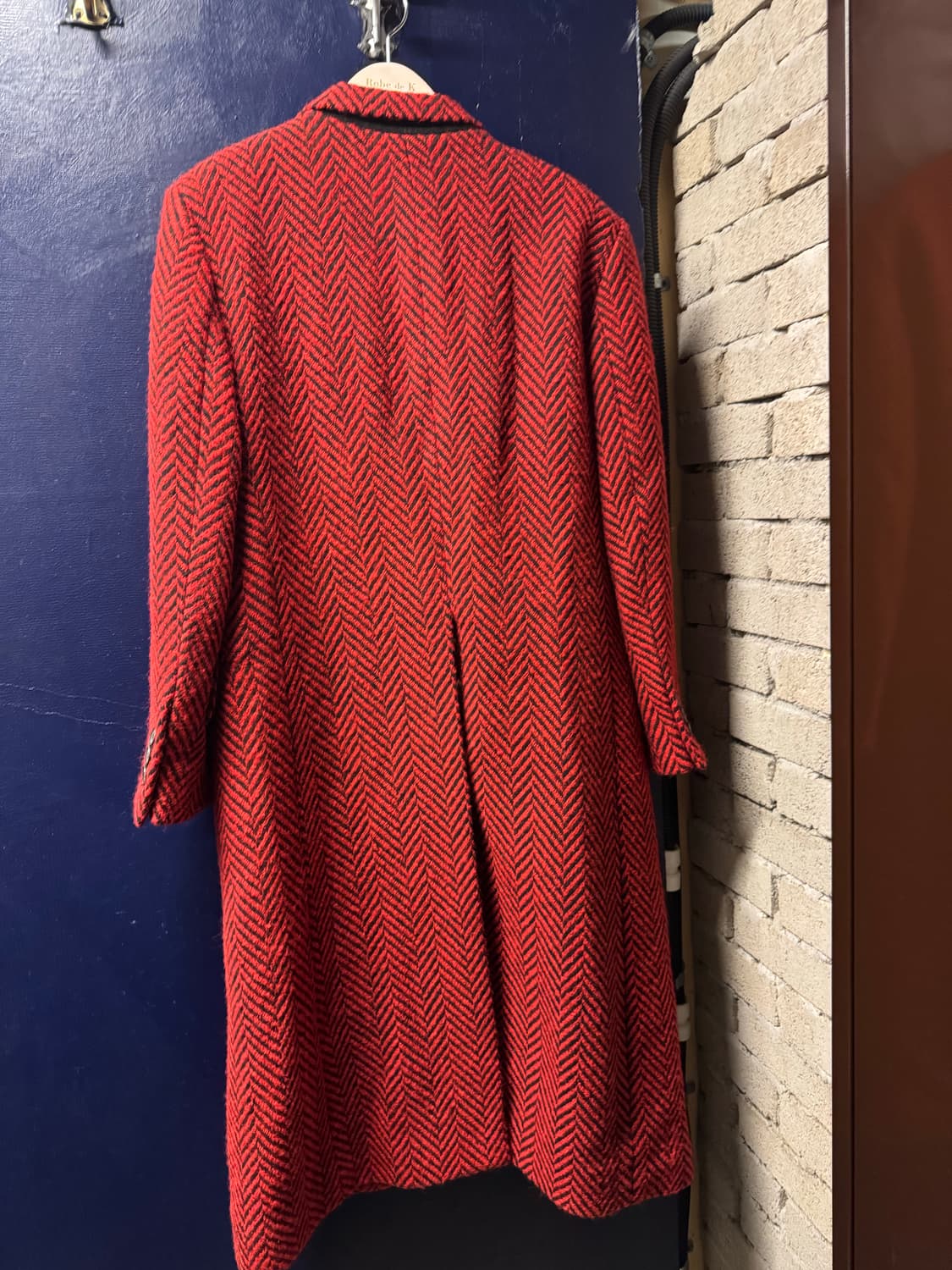 [100] 국내 양복점 제작 레드 헤링본 울 롱코트 상품이미지7