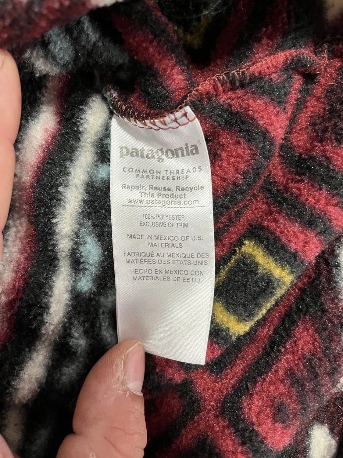 12FW 파타고니아 신칠라 스냅-T 플리스 버건디 멀티 패턴 상품이미지6
