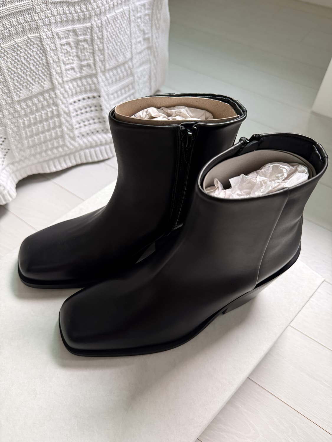 아르켓 레더 앵클 부츠 블랙 37  상품이미지1