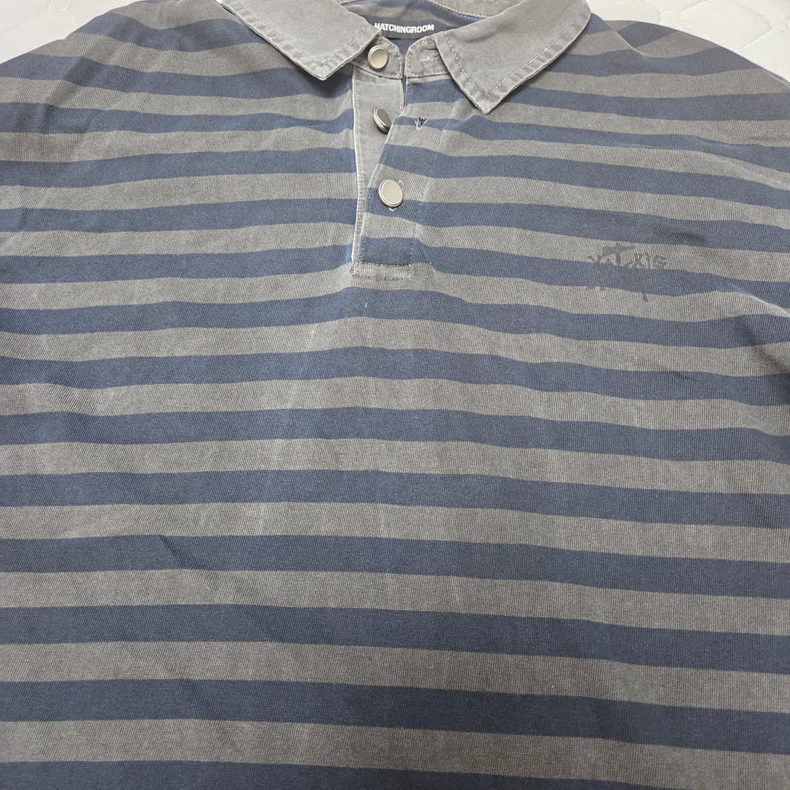 해칭룸 롱슬리브 VTG 스트라이프 폴로 티 Dyed Blue 3 상품이미지5