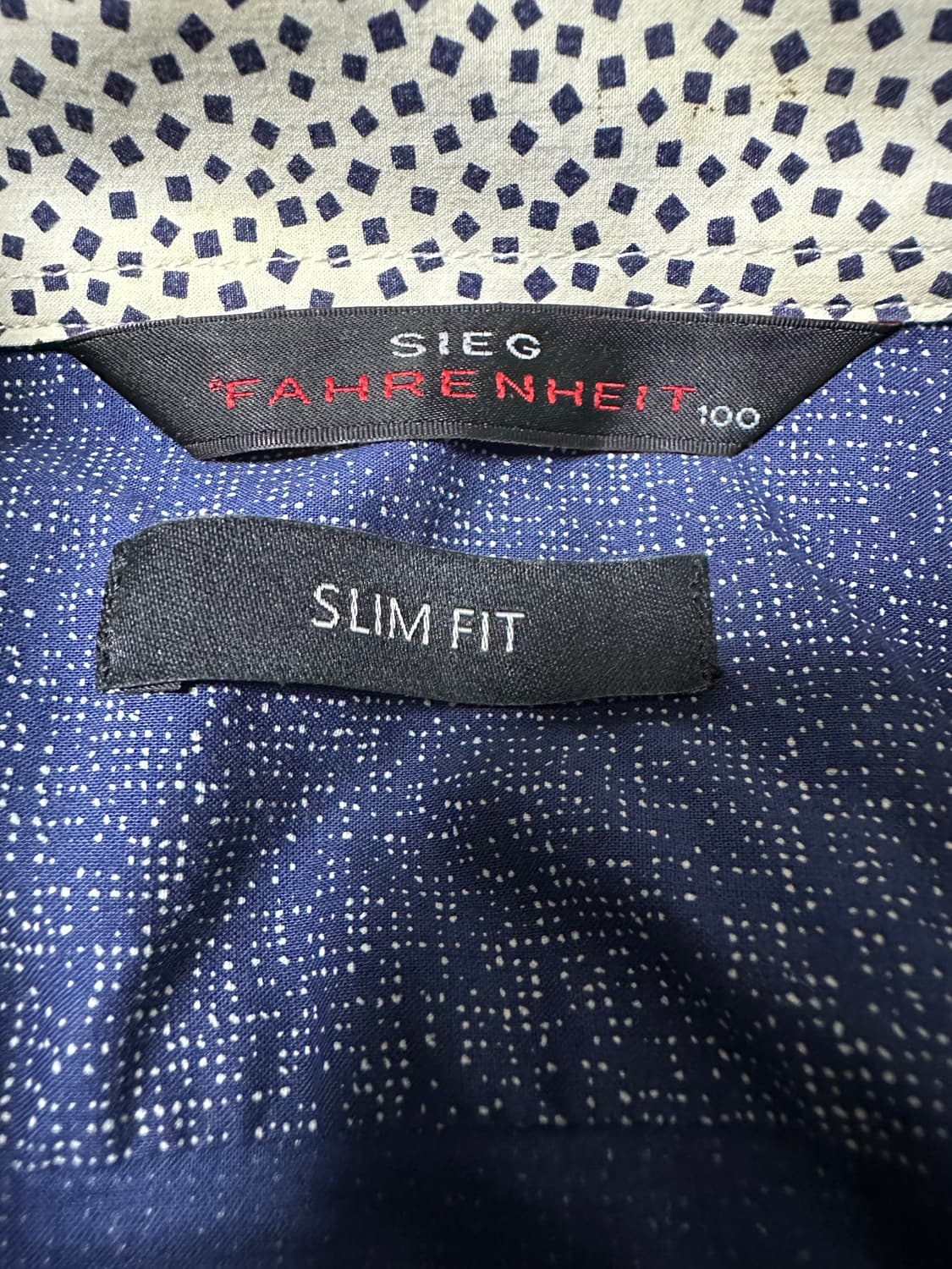 SIEG 남성 긴팔 셔츠 네이비 슬림핏 상품이미지3