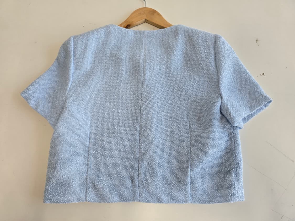 로라로라 파이핑 트위드 자켓 스카이블루 F 상품이미지3