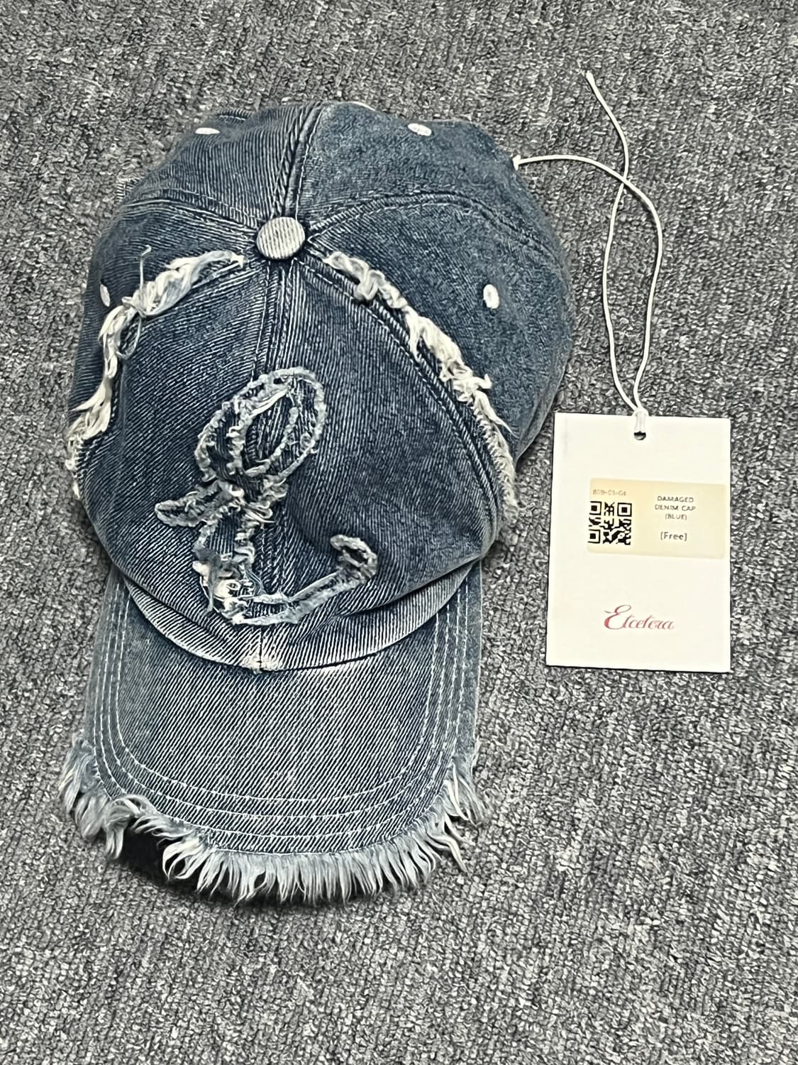 Etce데미지 데님캡 블루 상품이미지2