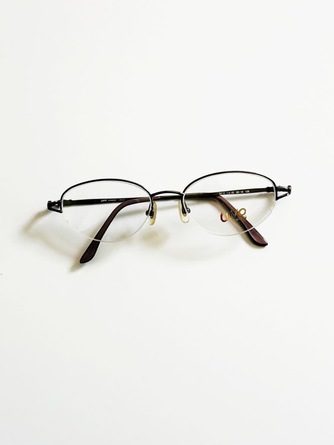 UNO EYEWEAR 반무테 오벌 메탈 프레임 빈티지 안경 상품이미지1