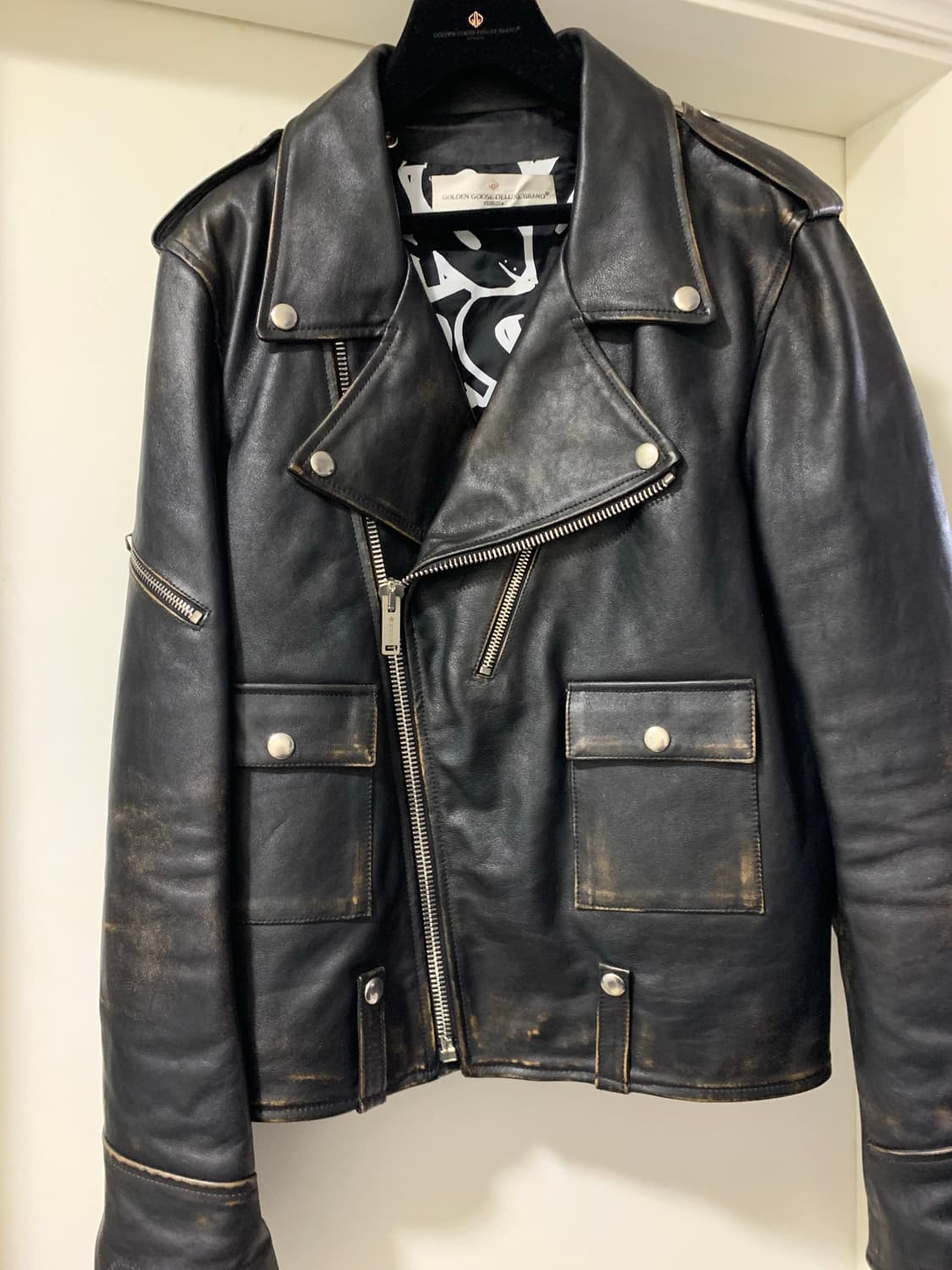 골든구스 / 빈티지 워싱 가죽 자켓 / S (95~100) 상품이미지1