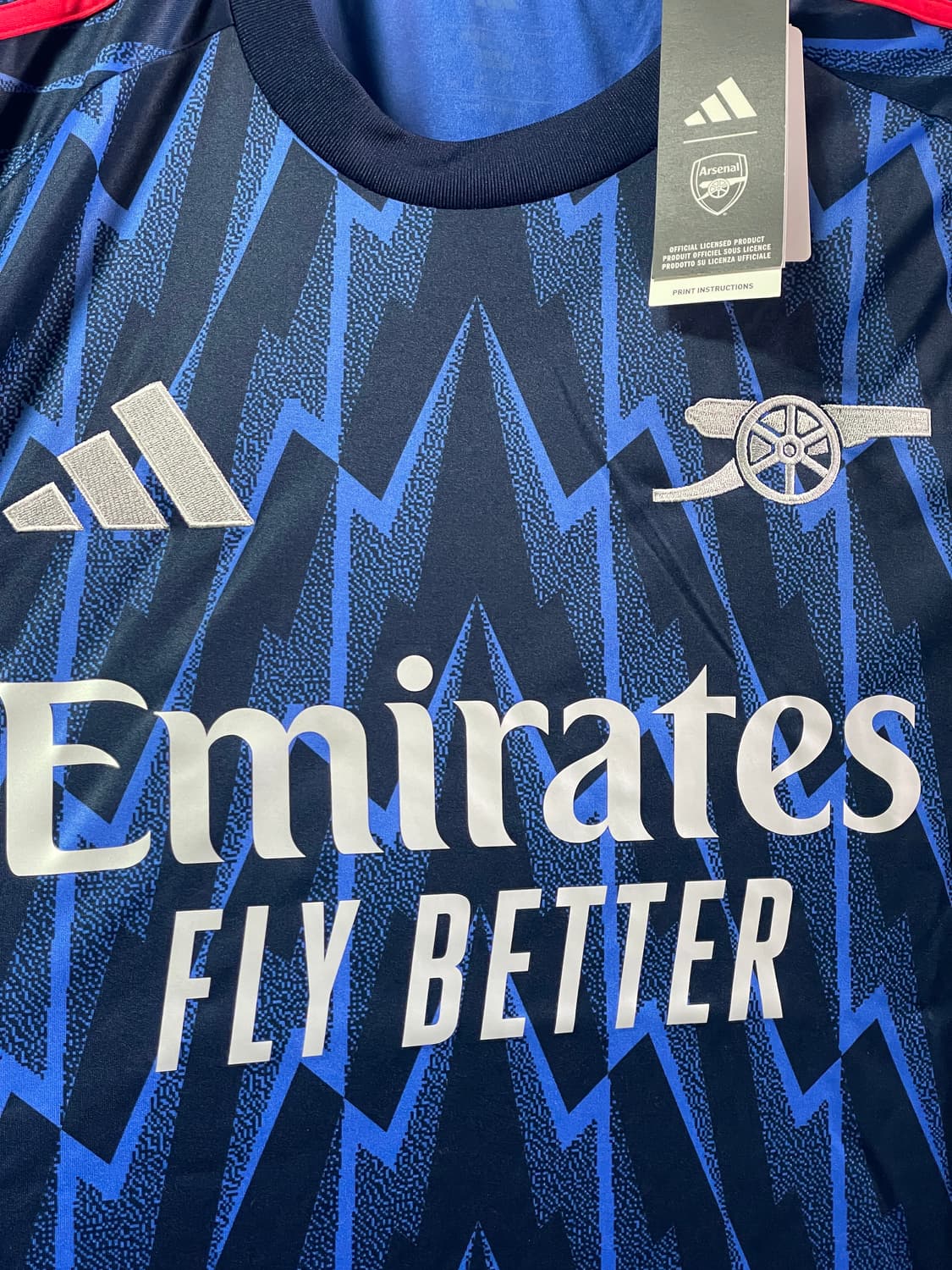 새제품) 2XL 아스날 25 26 어웨이 유니폼 긴팔 상품이미지3