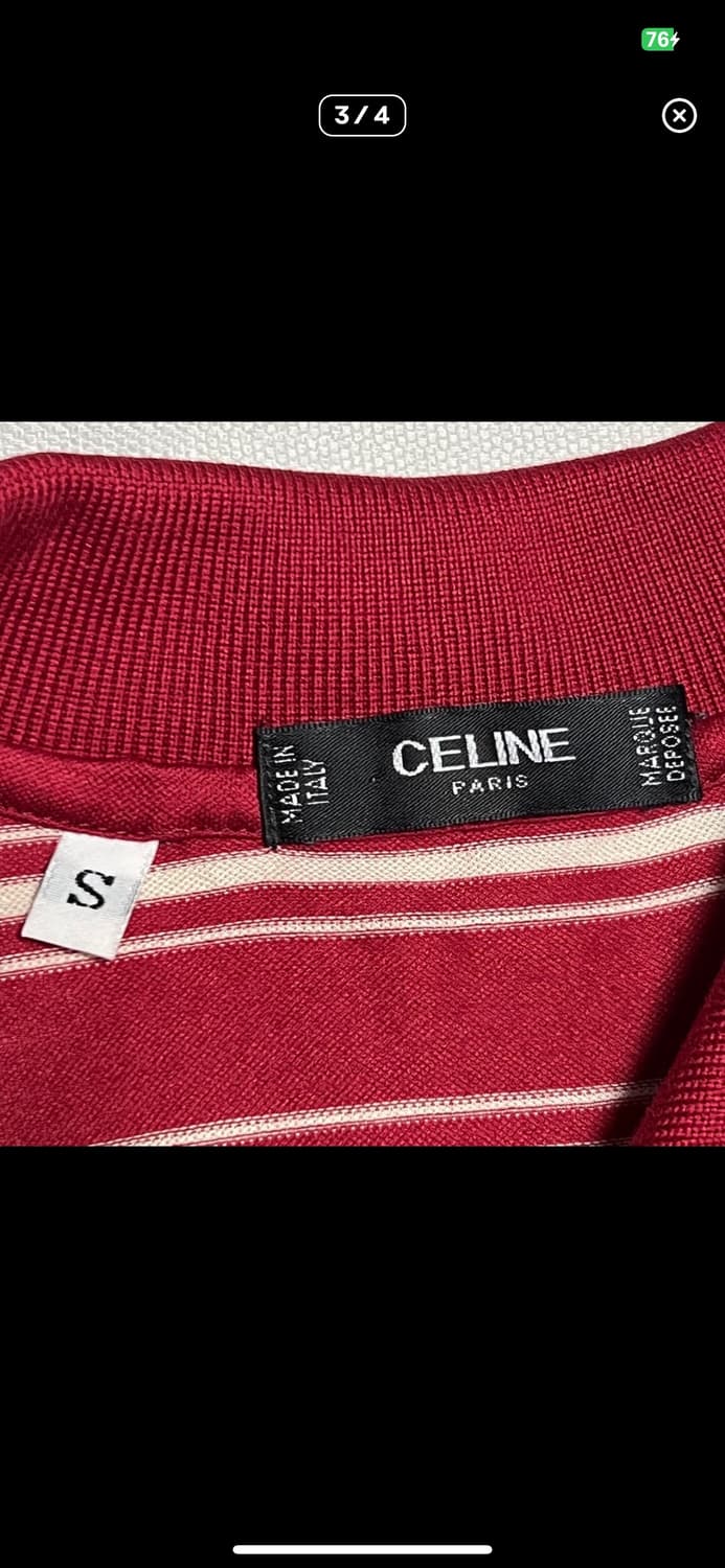 셀린느 로고자수 스트라이프 원포켓 카라 티셔츠 상품이미지3