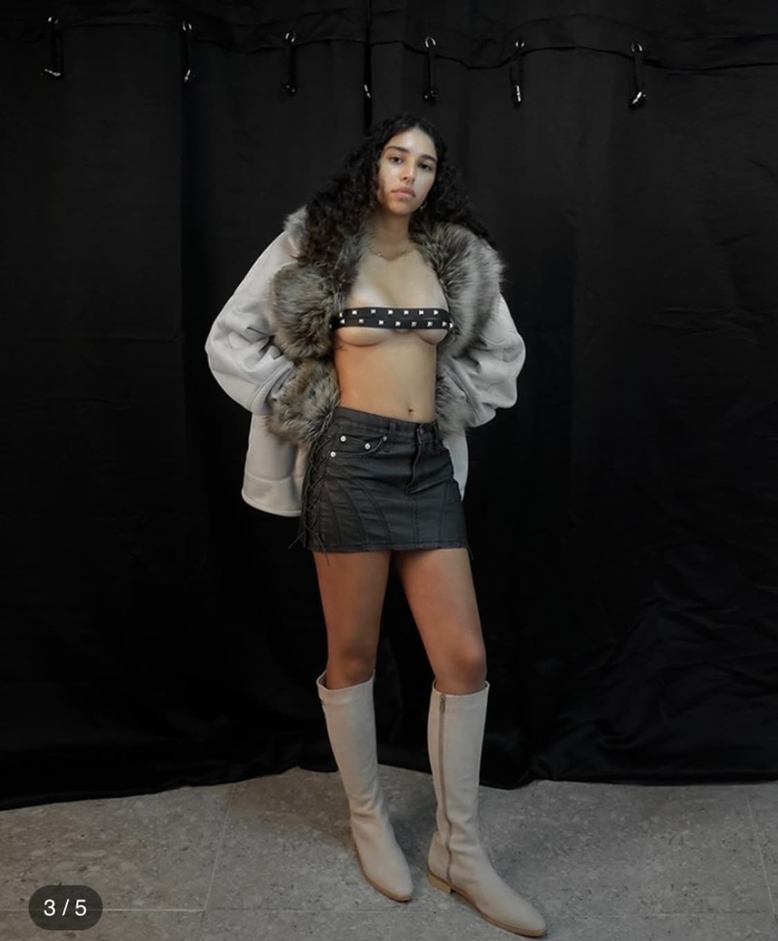 604service faux fur suede coat 상품이미지1