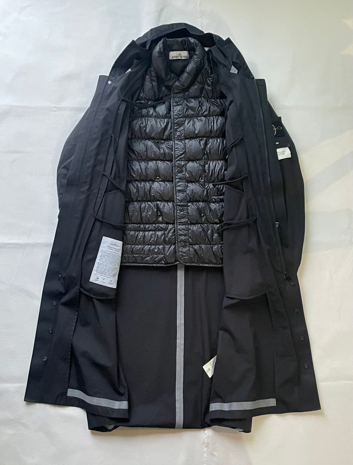 [정품] 스톤아일랜드 수피마 코튼 패딩 후드 레인 코트 자켓 상품이미지3