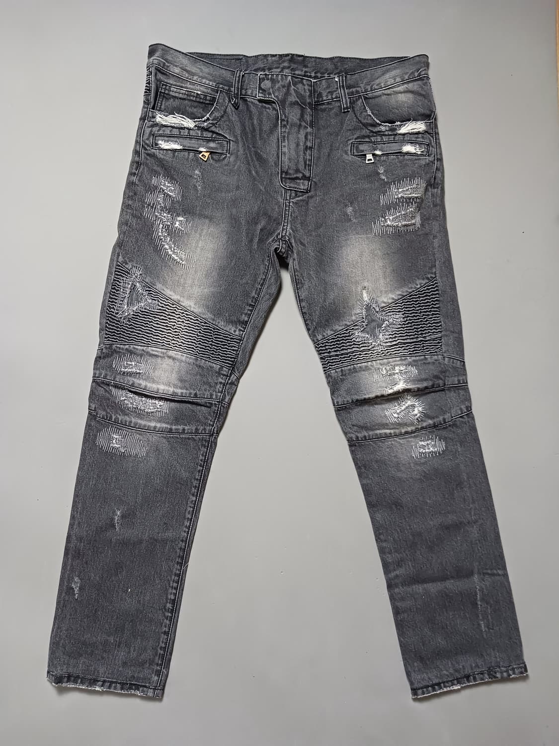 [38] 발망 디스스티치 바이커 블랙진 청바지 상품이미지1