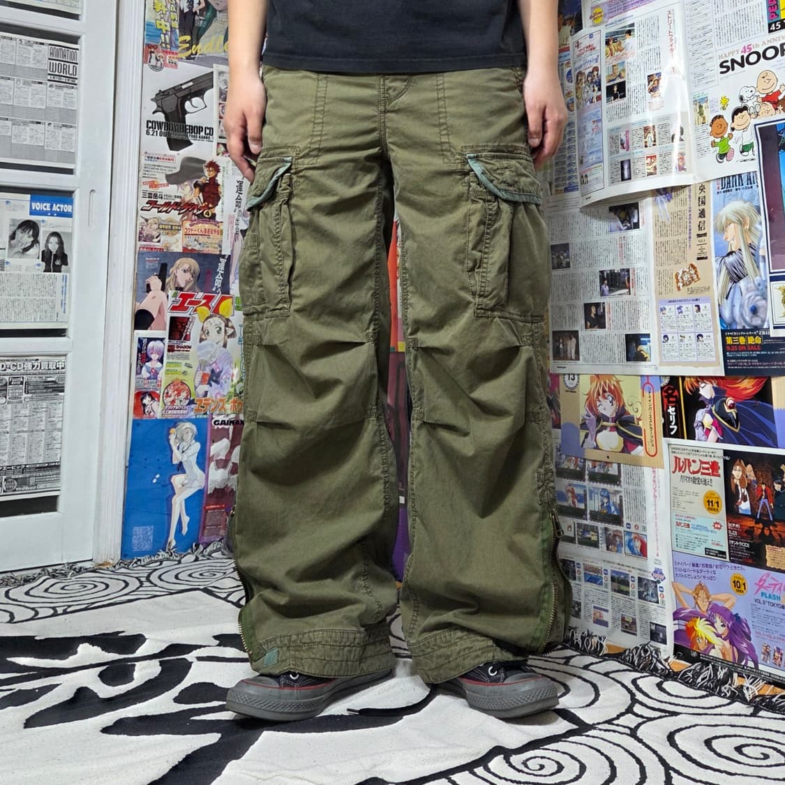 아베크롬비 카키 버튼플라이 멀티포켓 카고 팬츠 상품이미지1