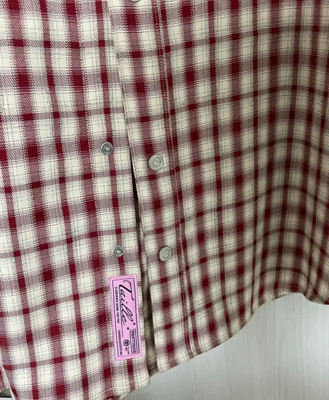 타일레 옴브레 체크 셔츠  레드 (사이즈 2) 상품이미지7
