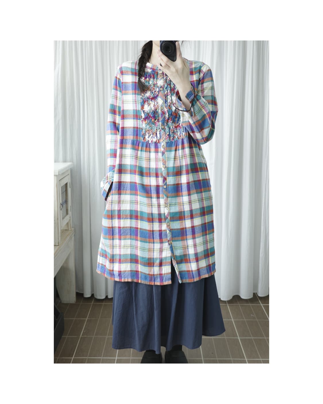 Plump.m check mori one-piece 상품이미지1