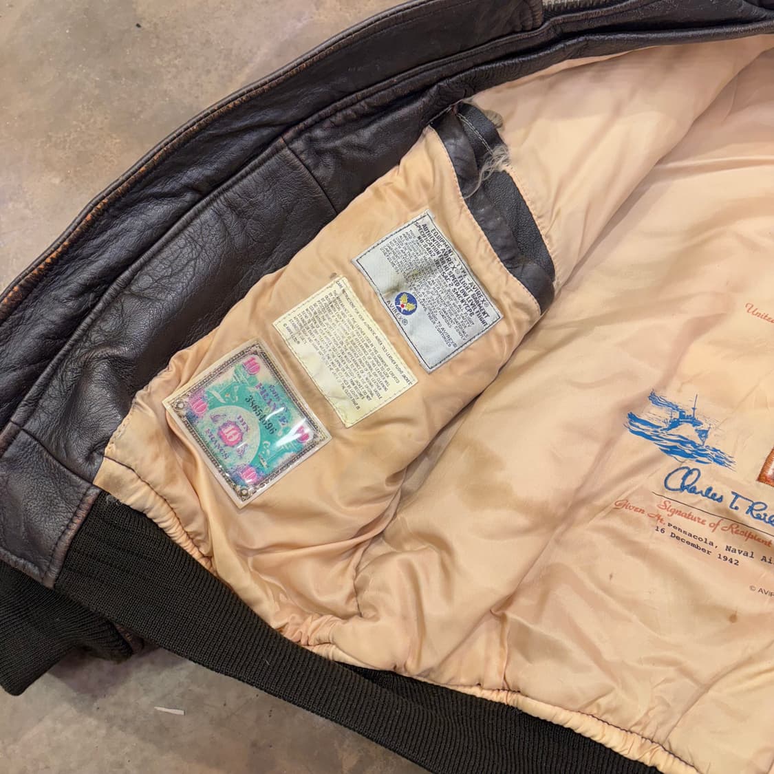 90‘s 아비렉스 핀업걸 G-1 플라이트 카우하이드 자켓 상품이미지10