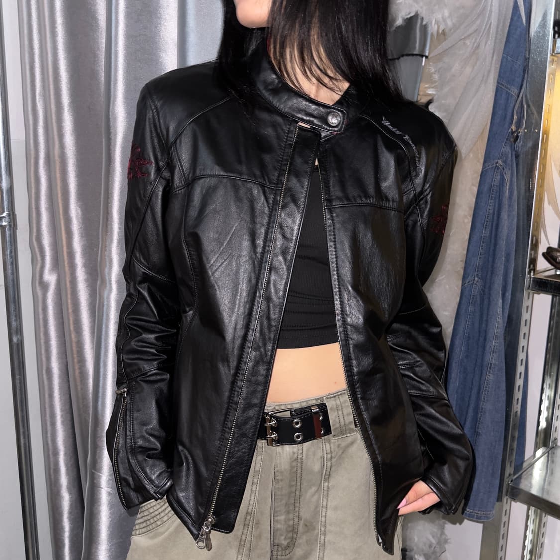 2005년 y2k 할리데이비슨 하트 가죽자켓 상품이미지3