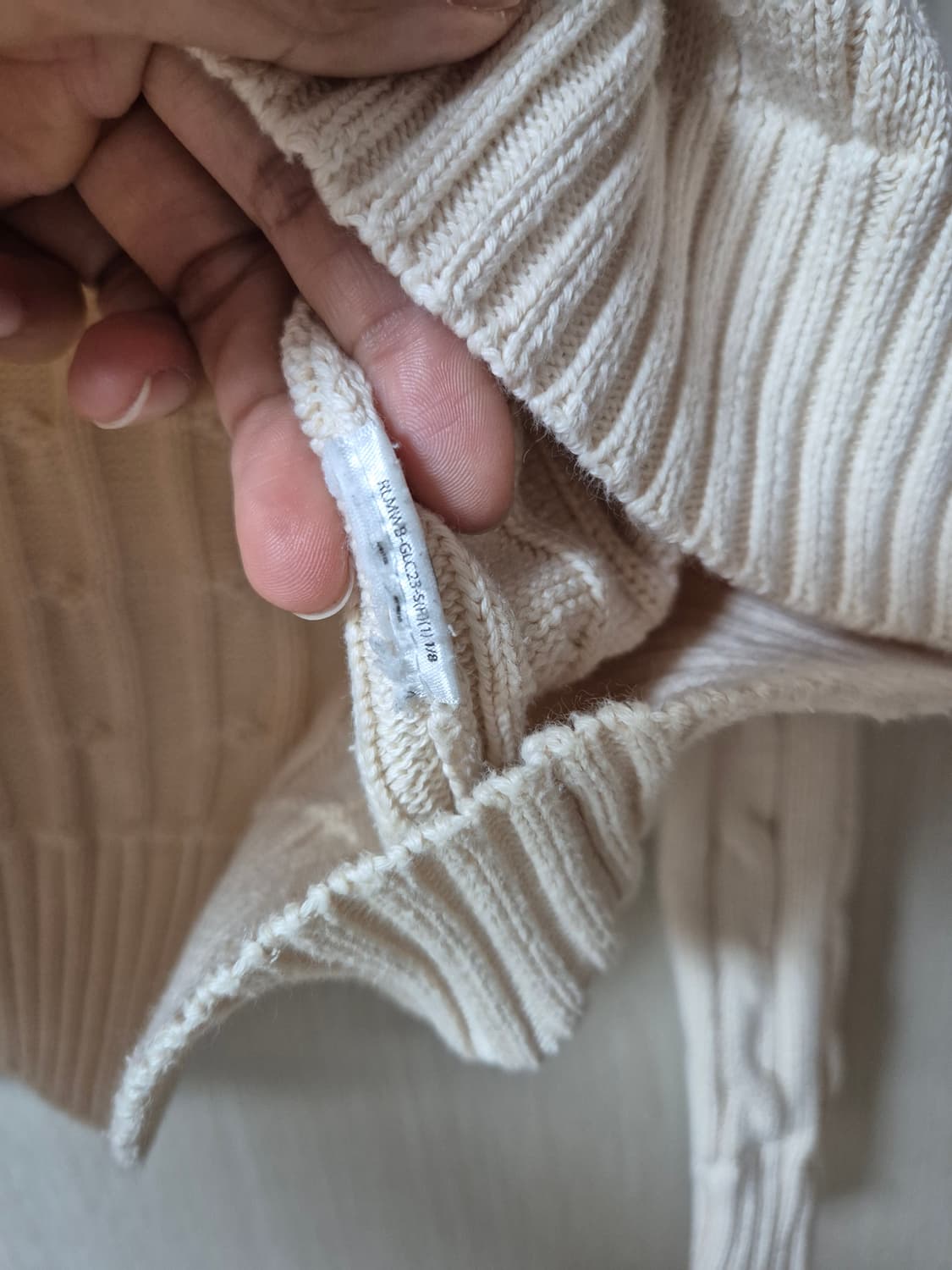 (정품) 폴로 랄프로렌 케이블 니트 아이보리 라지 신형 상품이미지7
