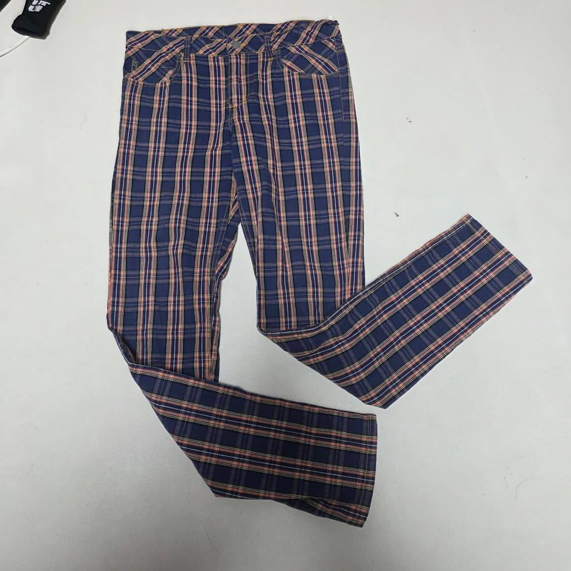 칩먼데이 슬림핏 스키니 체크 팬츠 상품이미지1