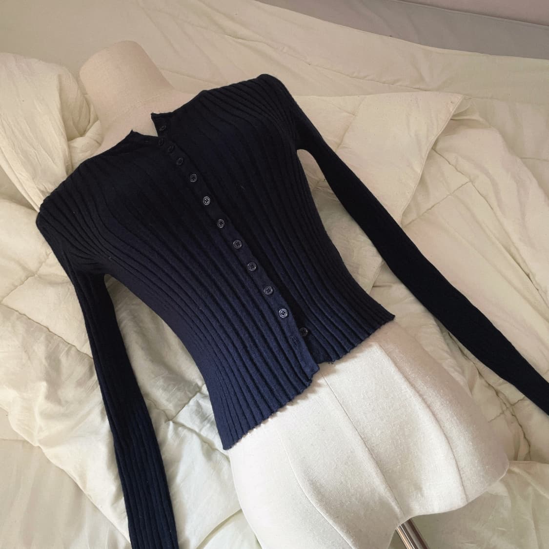 페일제이드 가디건 빈티지 가디건 네이비 가디건 골지 가디건 니트 가디건 상품이미지1