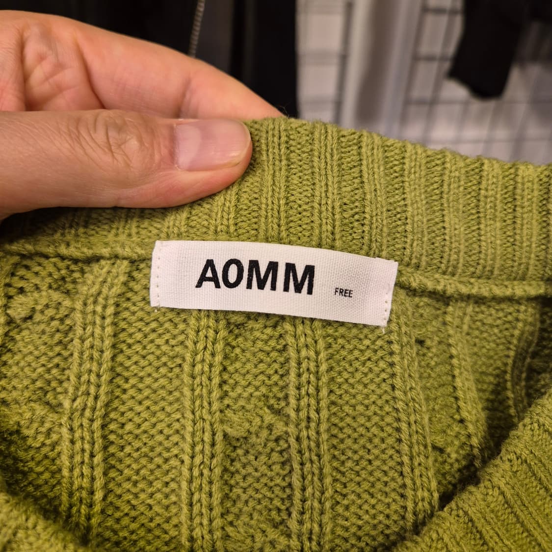 FREE 그린색 오버핏 꽈배기니트  상품이미지3