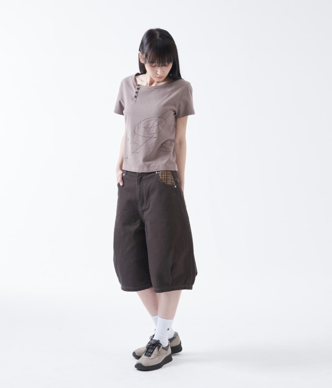 TCM check pocket half pants (charcoal) 상품이미지2