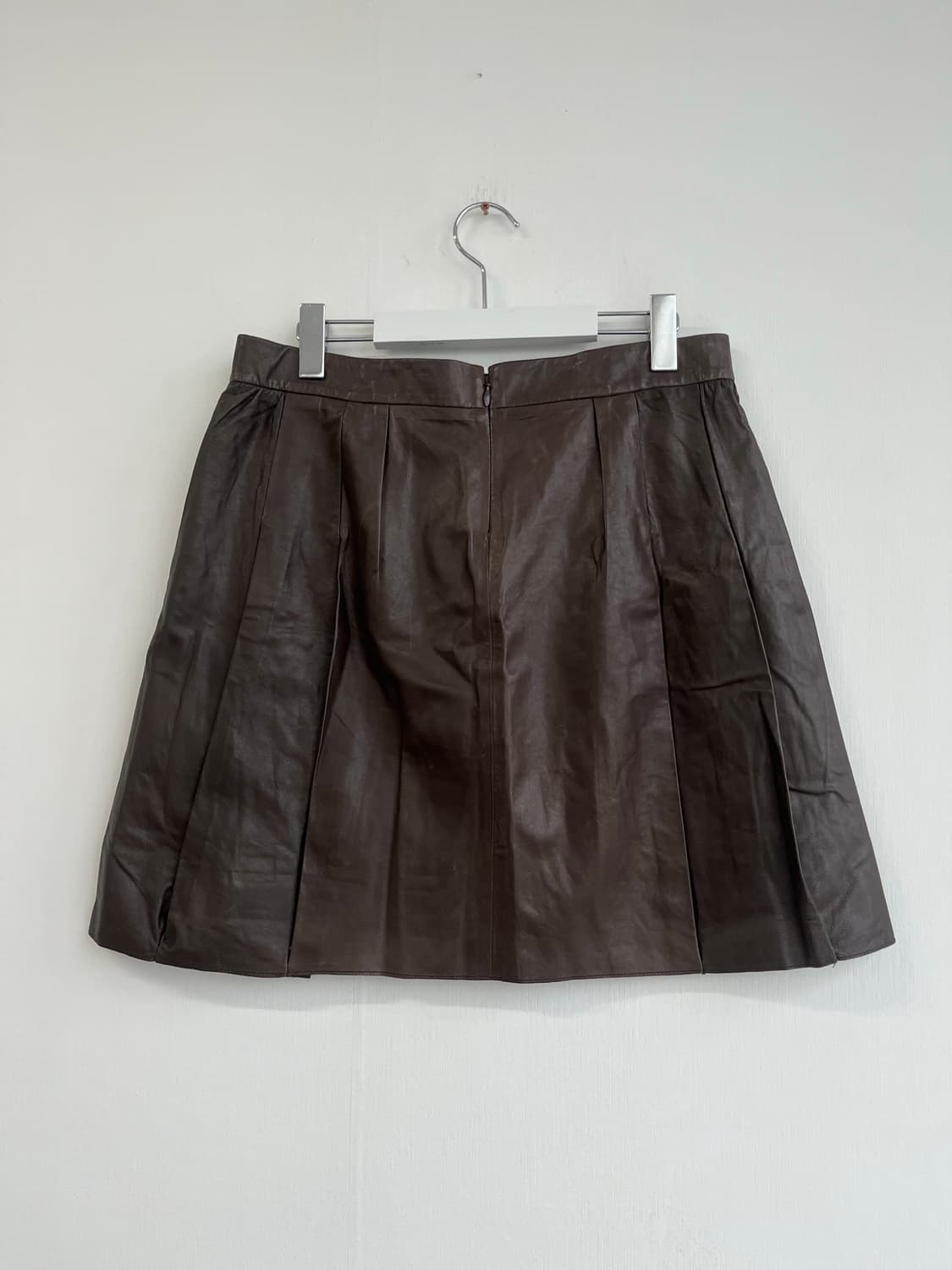 Vince 브라운 가죽 스커트 상품이미지3