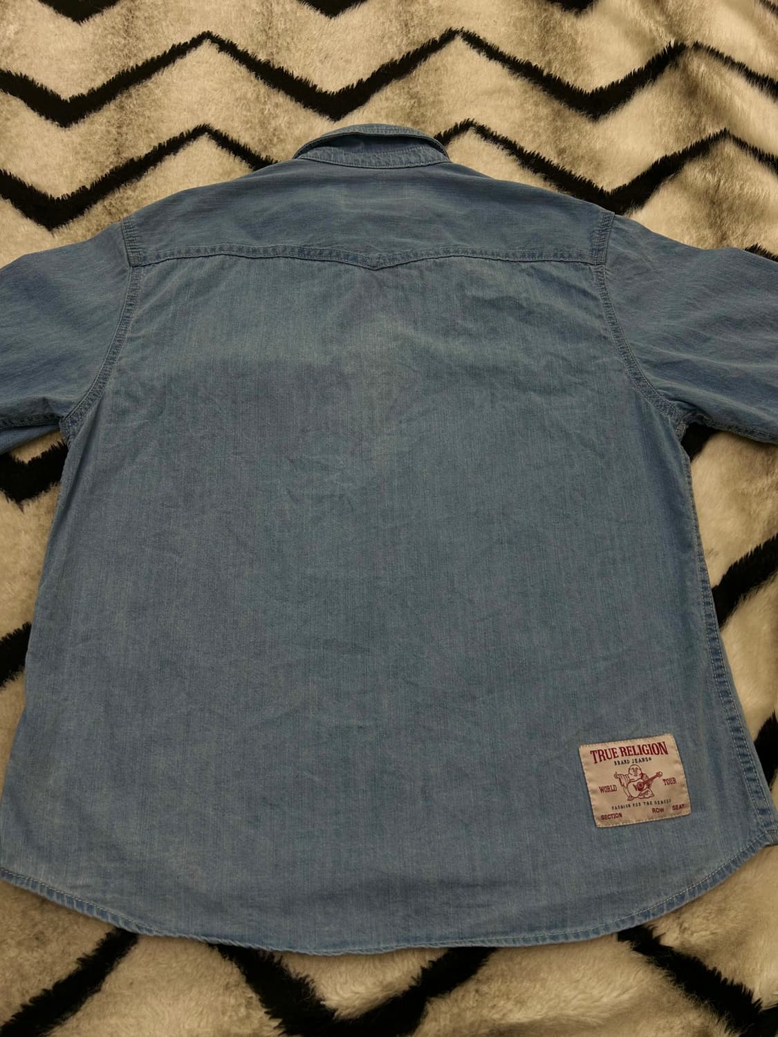 [S]트루릴리전 스티치 데님 반팔 셔츠/연청 상품이미지3