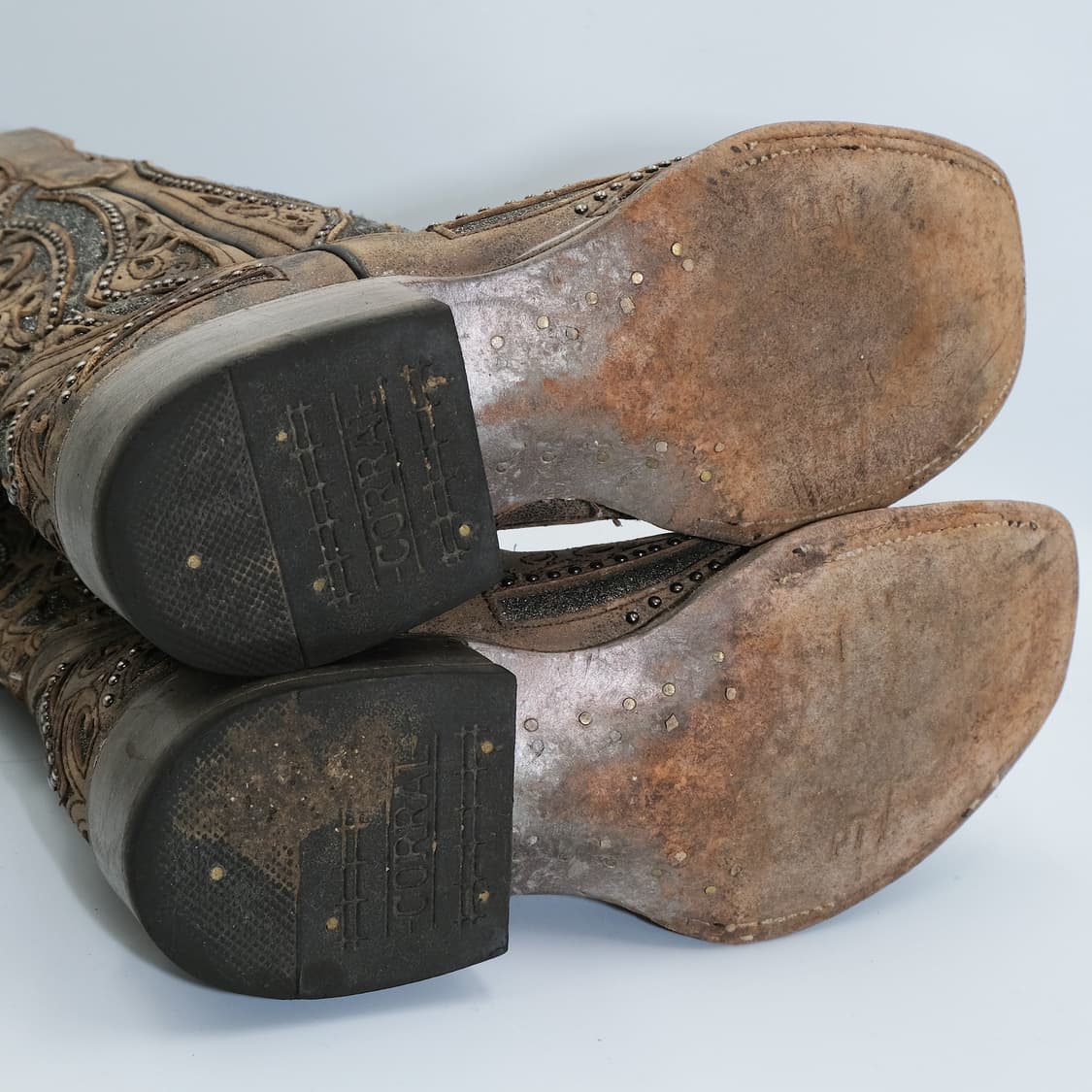 빈티지 코랄 웨스턴 스터드 레더 부츠 6.5(235)사이즈 BT23502 상품이미지9