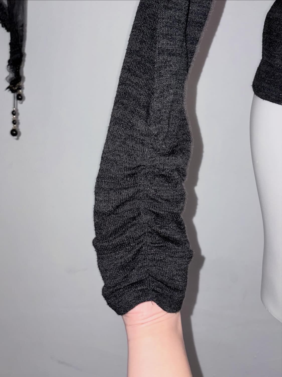 다크로맨틱 2피스 세트 셔링 리본 고스 공겜여주 고딕 상품이미지4