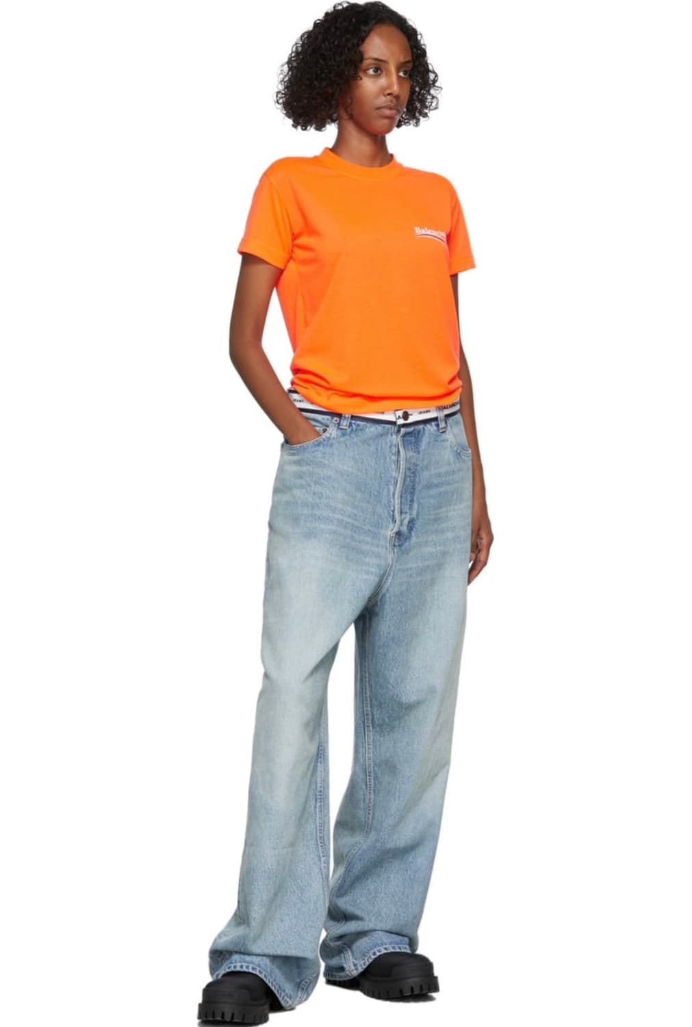 [M] 발렌시아가 블루 로고 웨이스트 진 팬츠 데님 상품이미지1