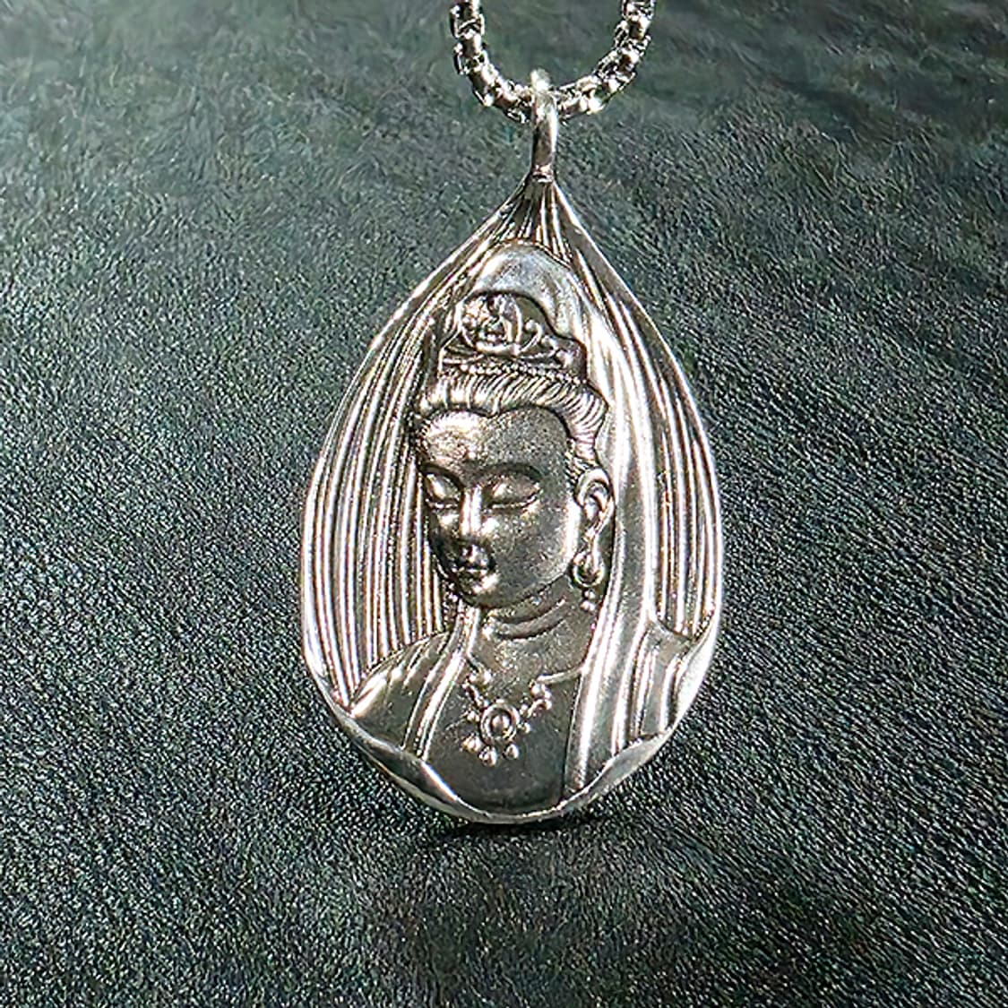 관세음보살 백동 펜던트 엔틱 선물 관음 불교 남자 목걸이 상품이미지7