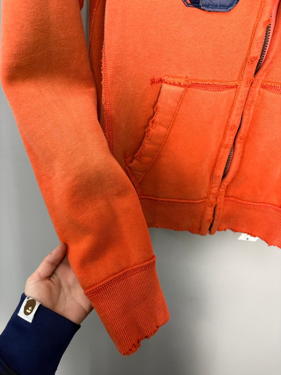 아베크롬비 빈티지 데미지 오렌지 후드집업 A3813 상품이미지4