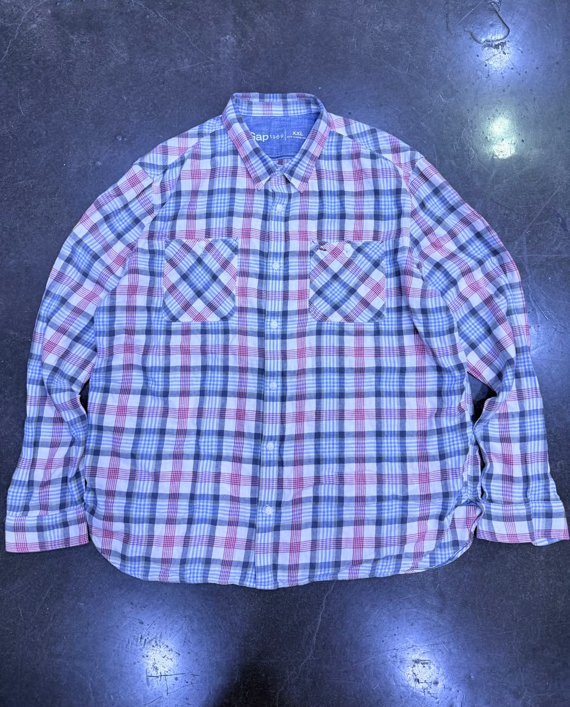 GAP 갭 캐쥬얼 체크 투포켓 남방 셔츠 XXL 상품이미지1