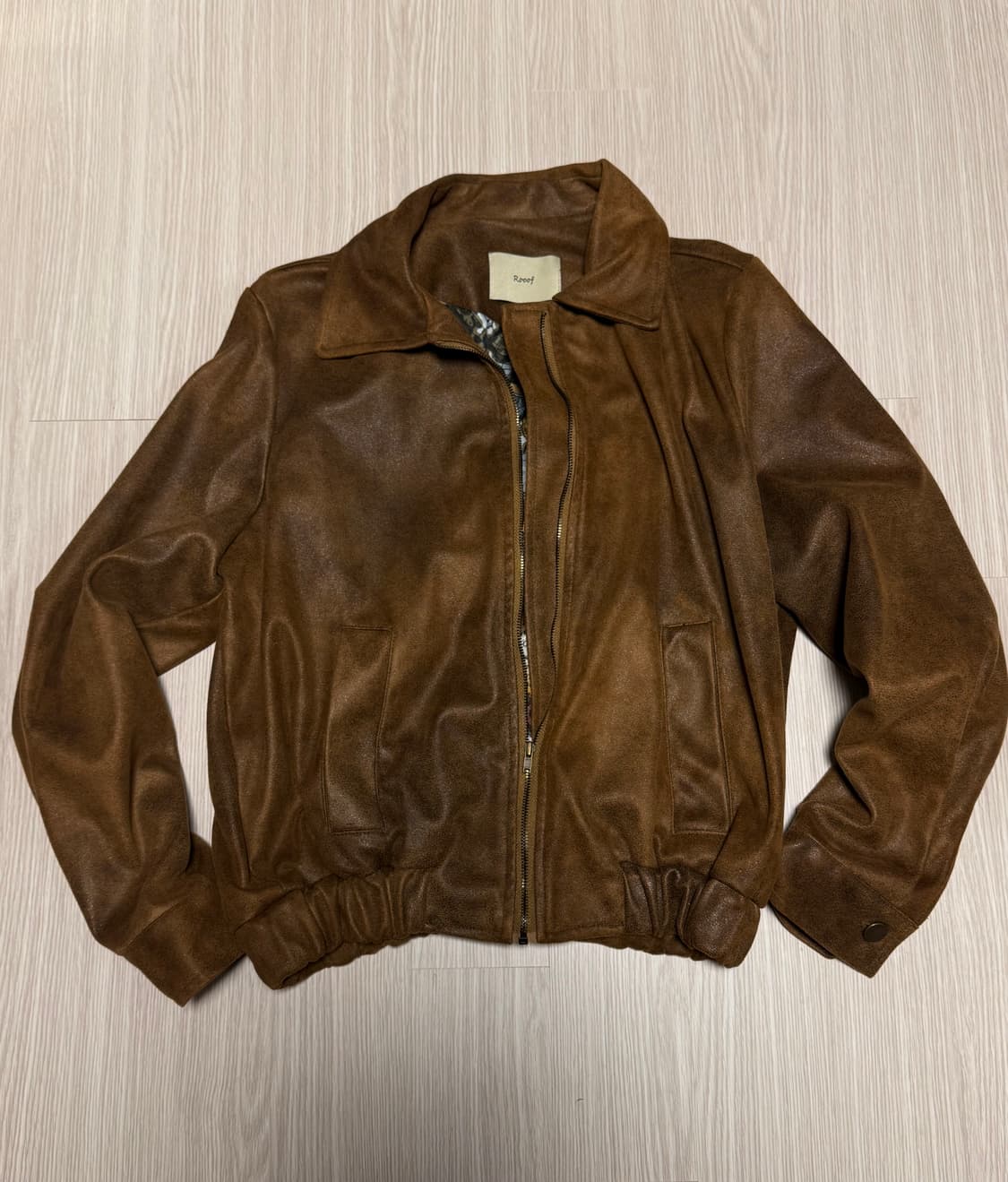 브라운 레더 자켓 상품이미지1