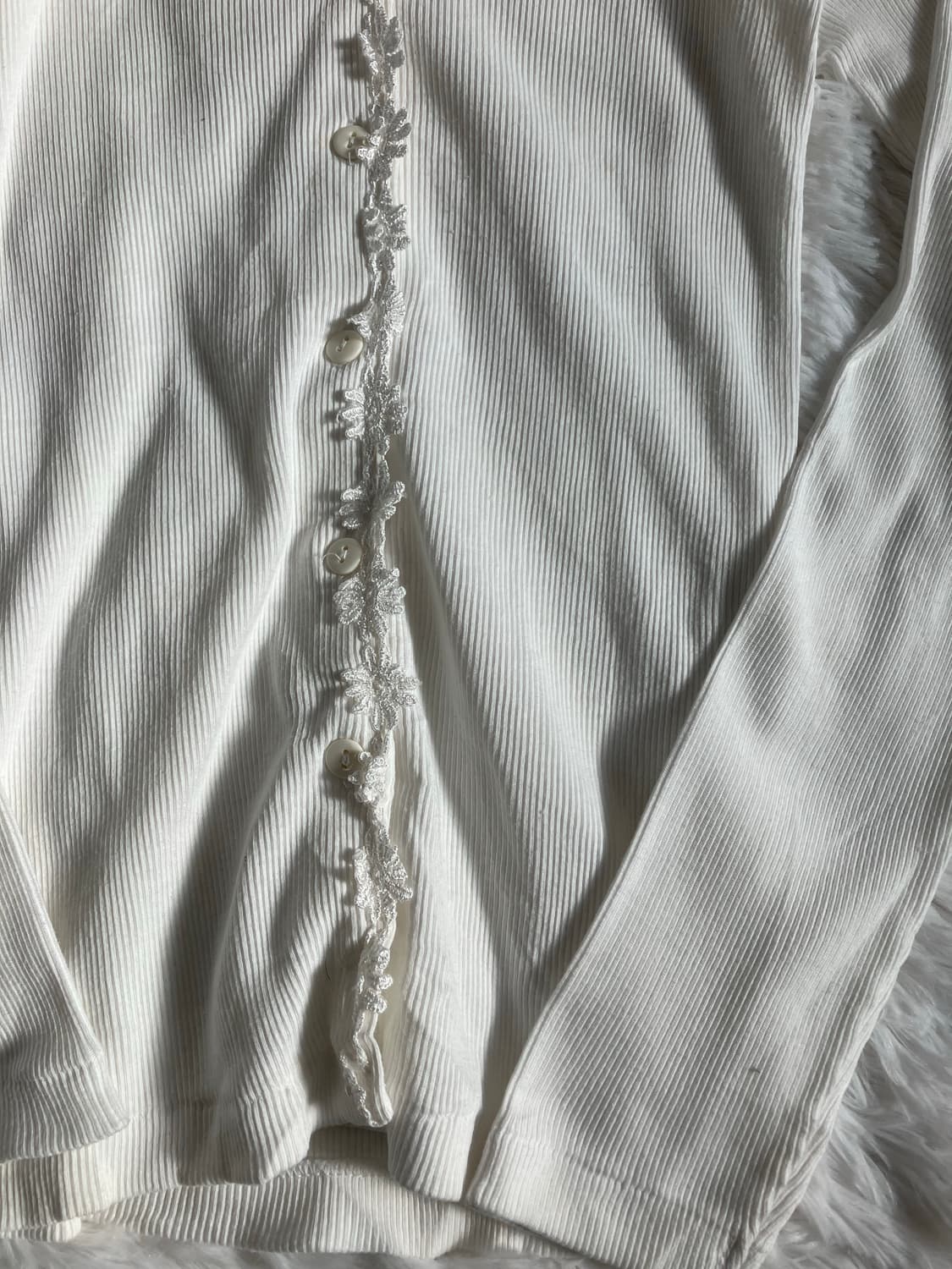 빈티지 화이트 플라워 레이스 버튼 티셔츠 y2k 스트릿 갸루 펑키 일본빈 상품이미지3