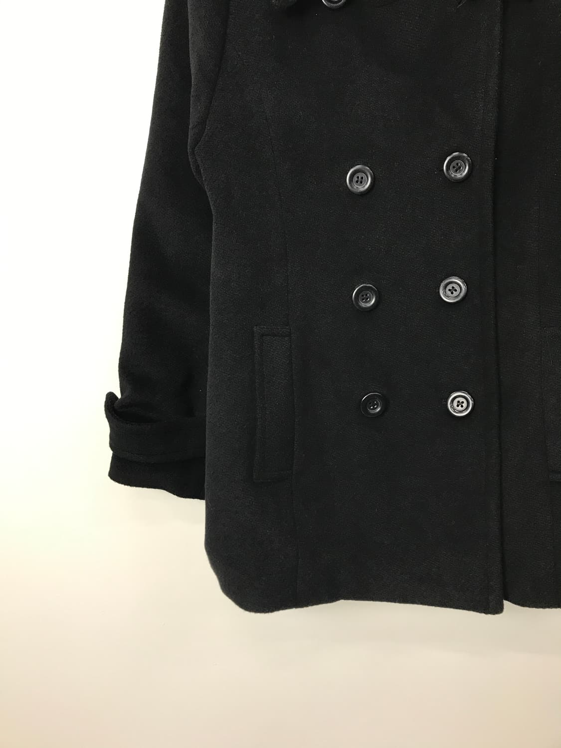  Sorridere Black Double-Breasted Peacoat 상품이미지6