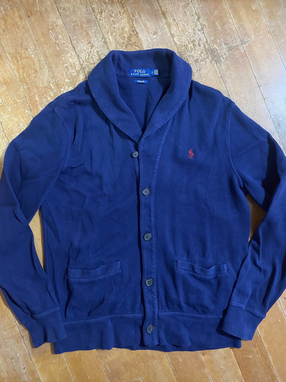 폴로 랄프로렌 네이비 숄칼라 가디건 S (100) 상품이미지1